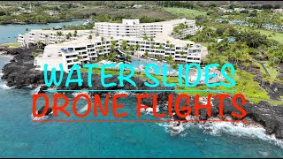 Kona Outrigger Resort Water Slides and Drone Flights [upl. by Atived]