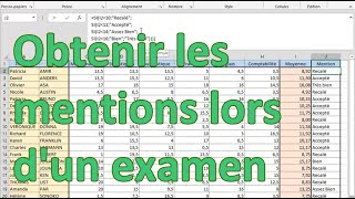 🎓 Comment Attribuer une Mention à un Examen dans Excel  🎓 [upl. by Jareb]