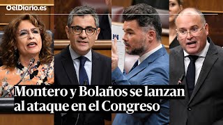 SESIÓN DE CONTROL Montero y Bolaños se lanzan al ataque contra el PP en el Congreso [upl. by Acihsay]