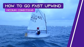 OPTIMIST SAILING  How To Go Fast Upwind  Medium Conditions [upl. by Cavil810]