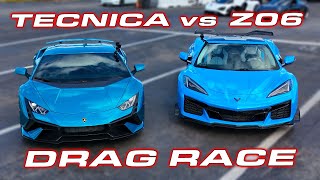 Is the Z06 really a Lambo Killer Lamborghini Huracan Tecnica vs Corvette C8 Z06 14 Mile Drag Race [upl. by Koller]