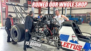 We Tried To Dyno a TOP FUEL Dragster In Our Shop It Was LOUD [upl. by Wichman489]