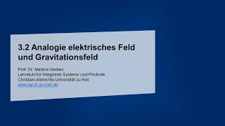 32 Analogie elektrisches Feld und Gravitationsfeld [upl. by Meisel943]