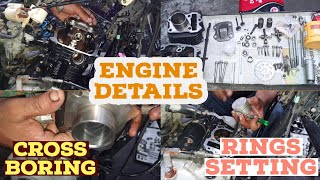 piston ring installation  cross boring  half engine details head fitting [upl. by Layla]