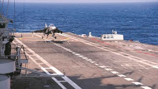 LCA Tejas makes maiden landing on seaborne aircraft carrier INS Vikramaditya [upl. by Suivatnad]