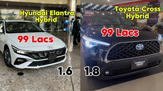 Hyundai Elantra Hybrid 16 2025 Vs Toyota Cross Hybrid 18 2024  Comparison  Which is the best [upl. by Ambler]