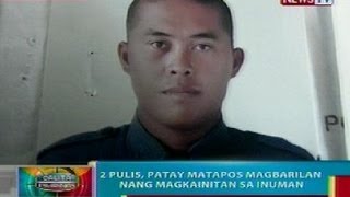 BP 2 pulis sa Cebu City patay matapos magbarilan nang magkainitan sa inuman [upl. by Yekram]