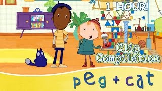 Peg  Cat  An Hour full of Songs Crafts Problem Solving and More 1 HOUR [upl. by Haidabej831]