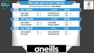 SACA Premier Cricket  West End Mens 1st Grade Div One  Rd10  Port Adelaide v East Torrens  Day 2 [upl. by Verne]