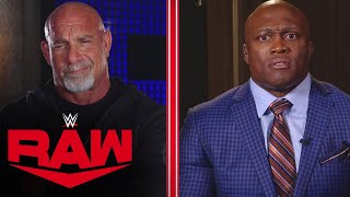 Goldberg and Bobby Lashley exchange heated words in No Holds Barred interview Raw Oct 18 2021 [upl. by Ermina103]