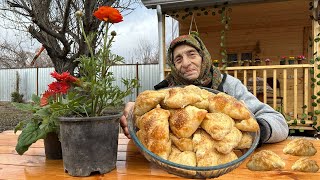 Delicious Pastries with Meat and Cottage Cheese  Village Life [upl. by Aurthur]