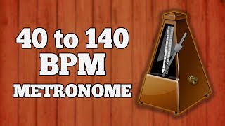 40 to 140 BPM  INCREASING METRONOME Audio  Visual [upl. by Namlaz913]