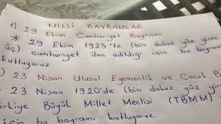 MİLLİ BAYRAMLAR VE DİNİ BAYRAMLAR KONU ANLATIMI [upl. by Hector]