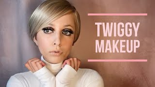 Iconic Twiggy 1960s Makeup Tutorial [upl. by Anawik]