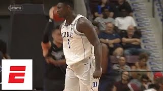 Zion Williamson Duke debut vs Ryerson highlights 29 points 13 rebounds impressive moves  ESPN [upl. by Heyward]