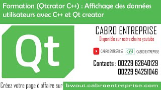 Affichage des données utilisateurs en C avec Qt creator dans un tableView [upl. by Yecies]