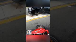 Biker Almost Gets Hit By A Pickup Truck After Crazy Accident 😨 [upl. by Tuckie181]