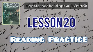 STENO  Lesson 20 Reading Practice  Gregg Shorthand WRITING VOL 1 [upl. by Robina174]