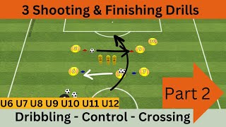 IMPROVE ShootingPassing soccer DrillsU6 U7 U8 U9 U10 U11 Football Drills crossing Soccer [upl. by Anawit]