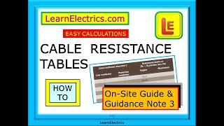 CABLE RESISTANCE TABLES – OSG ONSITE GUIDE – GUIDANCE NOTE 3 – HOW TO USE THEM – EASY CALCULATIONS [upl. by Couhp]