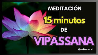 ॐ NUEVA Meditación VIPASSANA Guiada de 15 minutos 🙏 Rápida y Fácil Y PROFUNDA  medita channel [upl. by Mcnally754]