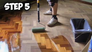 Parquet Floor Restoration EPIC TRANSFORMATION [upl. by Adyeren916]