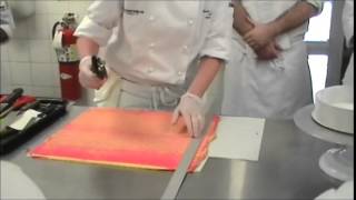 How to Prep an Entremet Ring with Joconde and Sponge [upl. by Esenaj440]