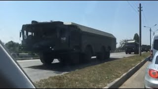 Russia relocates military vehicles in the occupied Crimea 08082016 [upl. by Llewej]