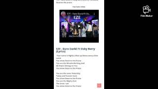 Eze lyrics  Dare David and Osby Berry [upl. by Kass]