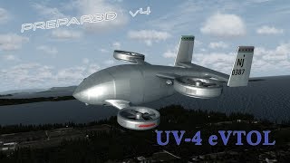 P3D Review  AeroG UV4 eVTOL [upl. by Aleit]