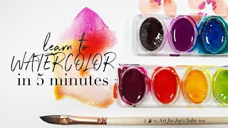 Learn to Paint Watercolor in 5 Minutes  Easy Beginner Watercolor Lesson [upl. by Riggins]