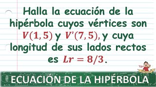 Ecuación canónica de la Hipérbola  Centro en hk [upl. by Sabra97]