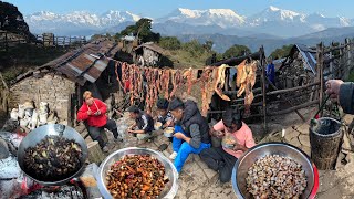 Rural Village Lake Side The Last House Goth Buff Meat Sukuti and Organic Food Makai Bhatmas Gundruk [upl. by Beckerman]