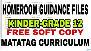 Homeroom Guidance Program Files  MATATAG Curriculum [upl. by Ahsilem]