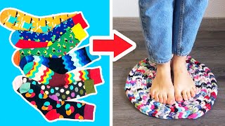 Сonvert old socks into useful doormat CREATIVE IDEA FOR OLD SOCKS [upl. by Vivica466]