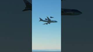 USA Air Force One being escorted by F35 Jets and landing [upl. by Brinkema]