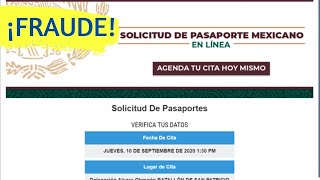 PASAPORTE MEXICANO ESTAFA ¡ATENCIÓN FRAUDE Pasaporte en linea [upl. by Aneram]