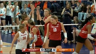 Wisconsin vs Illinois  2024 Womens College Volleyball  Nov 03 2024 [upl. by Hyacinthie]