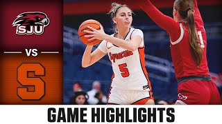 St Joseph’s vs Syracuse Game Highlights  202425 ACC Women’s Basketball [upl. by Erot]