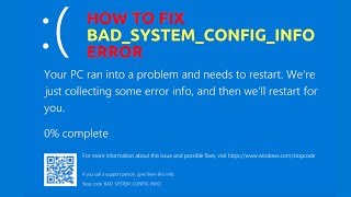 How to Fix BADSYSTEMCONFIGINFO Error [upl. by Irolav]