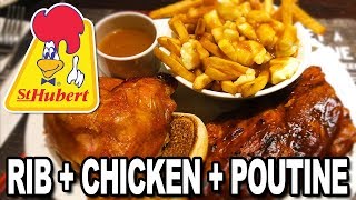 St Hubert 🍗 Rotisserie Chicken 🍗 and Ribs amp Poutine in Montreal [upl. by Bili812]