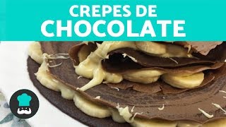 CREPES DE CHOCOLATE  Receta fácil PASO A PASO  Masa de crepes de chocolate CASERA [upl. by Gone]