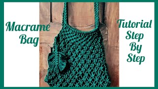 DIY  Macrame bag  Tutorial step by step [upl. by Blayne657]