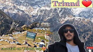 Triund TREK Dharamshala ♥️  Best trek in Himachal  Snowfall on Triund top [upl. by Crocker]