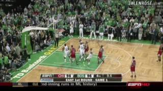 Bulls vs Celtics Game 1 2009 NBA Playoffs  Derrick Rose 36 pts  Jalen Rose on ESPN [upl. by Leinehtan]