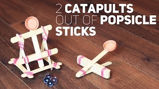 2 catapults out of popsicle sticks [upl. by Ferrel]