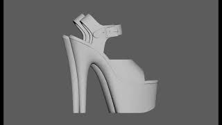 Turntable View of Exotic Dancer’s Platform Shoes 3D Print Mini Replica 2” Heel  Office Toy [upl. by Aicala]