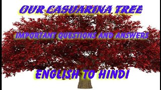 Our Casuarina Tree by Toru Dutt Important Questions and Answers [upl. by Kcerb234]