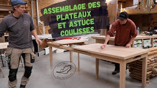 Réalisation une table à allonges en bois épisode 5 quotles plateaux avec alèsesquot  astuce roulements [upl. by Abehsile500]