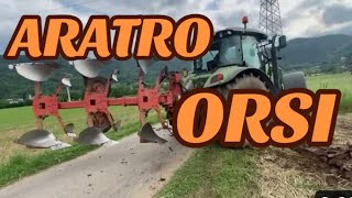 ARATURA CON TRATTORE CLAAS AIRON 430 ARATRO TROVOMERE ORSI VARIABILE [upl. by Egidius]